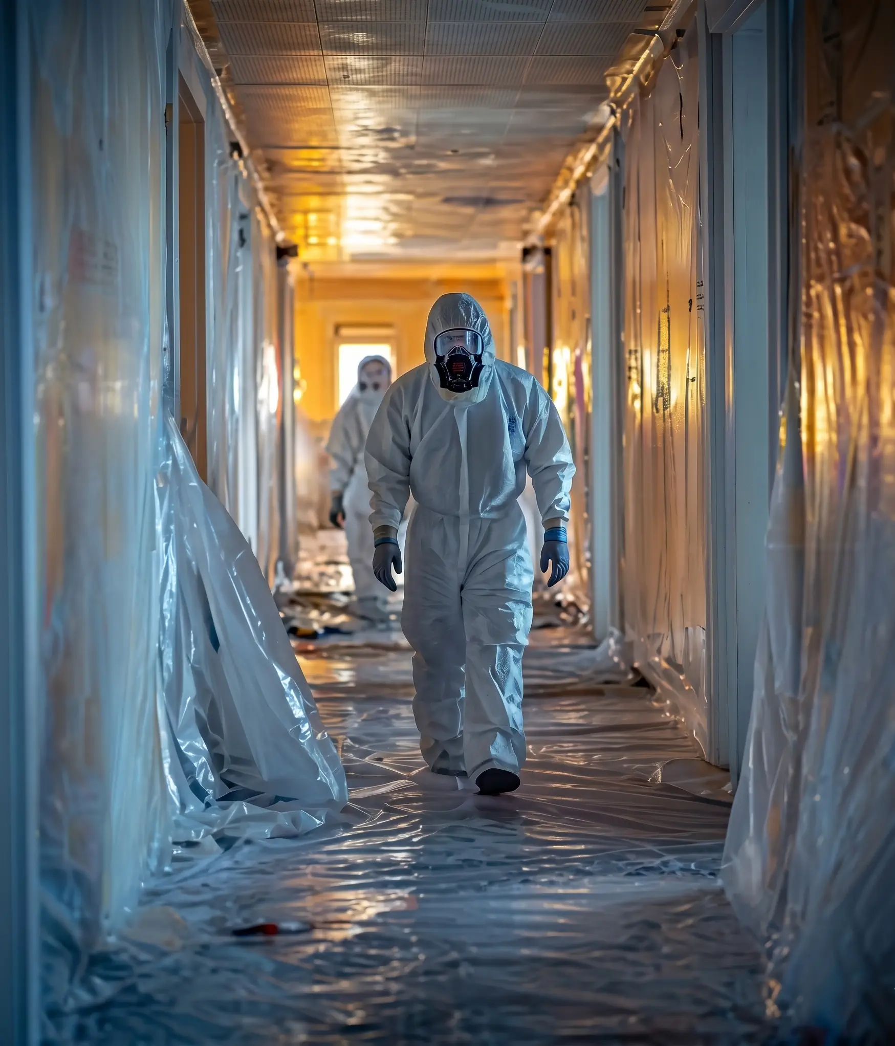 Sitetech Consulting inspecting an asbestos removal enclosure on site in Southeast Queensland