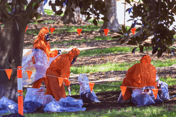 Soil remediation with asbestos-containing material